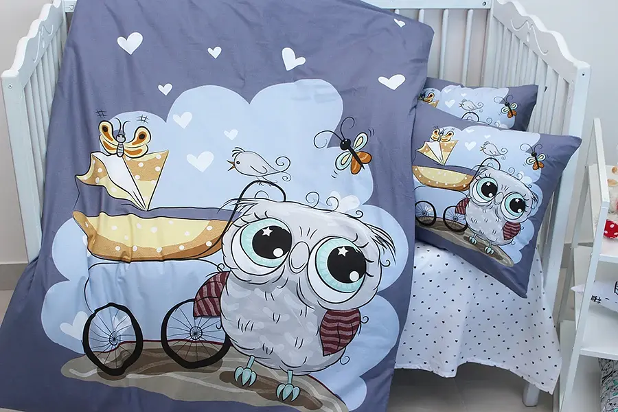 Комплект постільної білизни в ліжечко Tag Tekstil Owl для немовлят Сова (синій) - фото 3