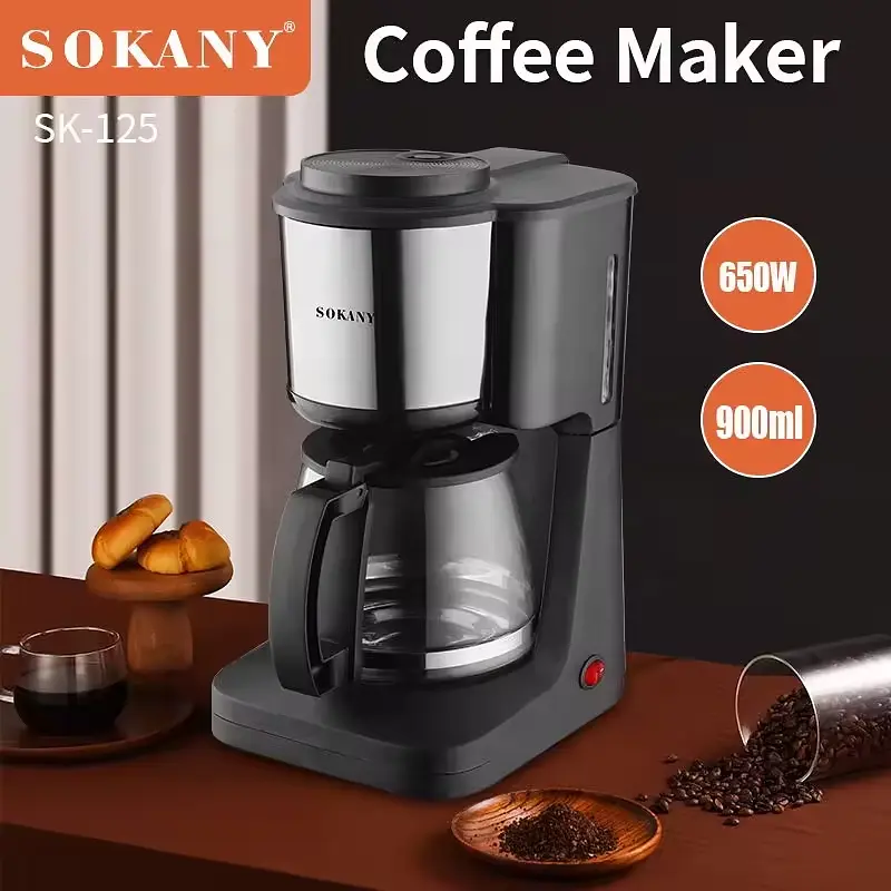 Крапельна кавоварка Sokany Coffee Maker 900 мл 650 Вт SK-125 - фото 4
