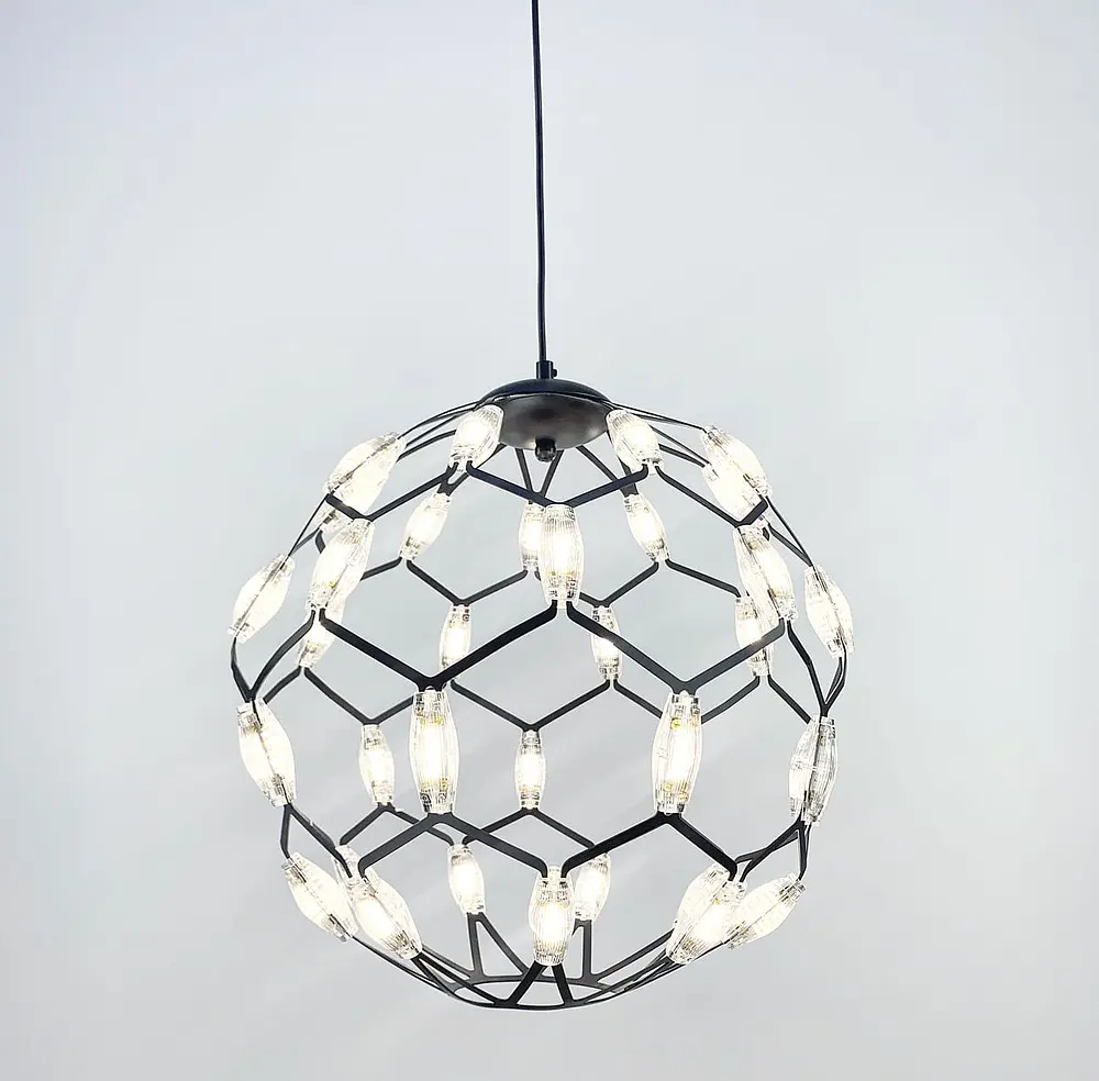 Светильник в форме купола черного цвета Ø 50 см Line F | Ст. D1289-500 BK - фото 2