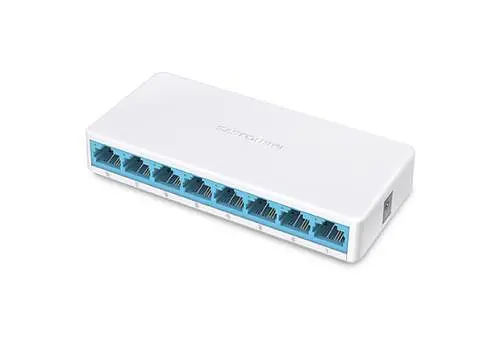 Комутатор Mercusys MS108, 8x10/100 Mb/s, пластиковий корпус, некерований