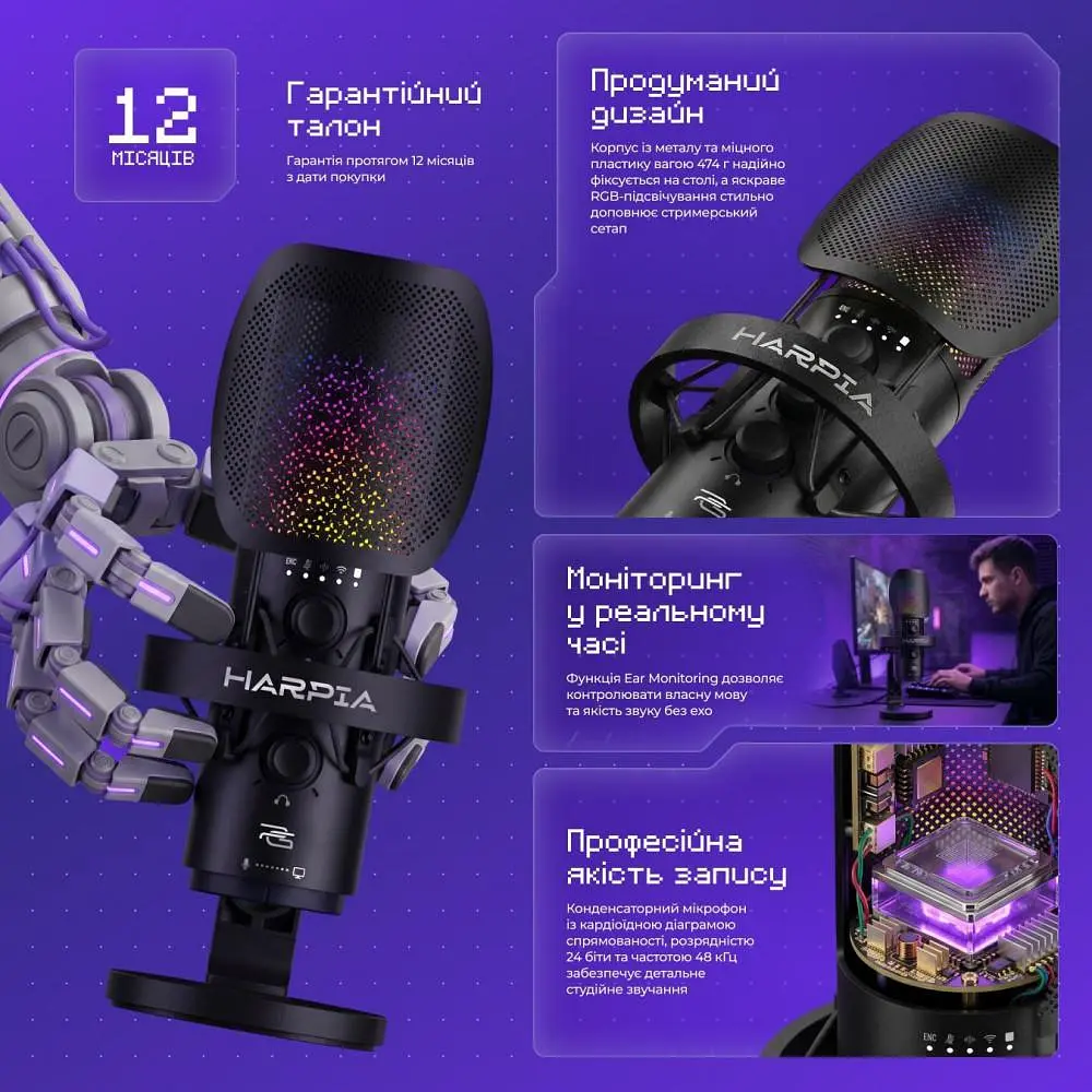 Мікрофон Proove Gaming Harpia Black (WMHR00022001) - фото 9