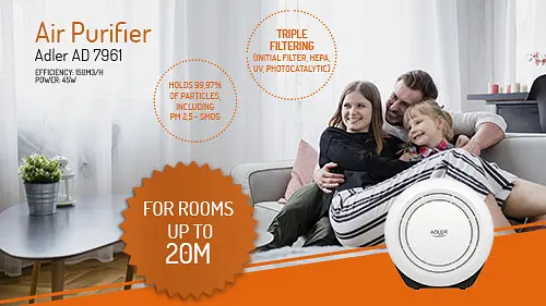 Очисник повітря Adler AD 7961, 45 W, продуктивність 150 м3/год - фото 7