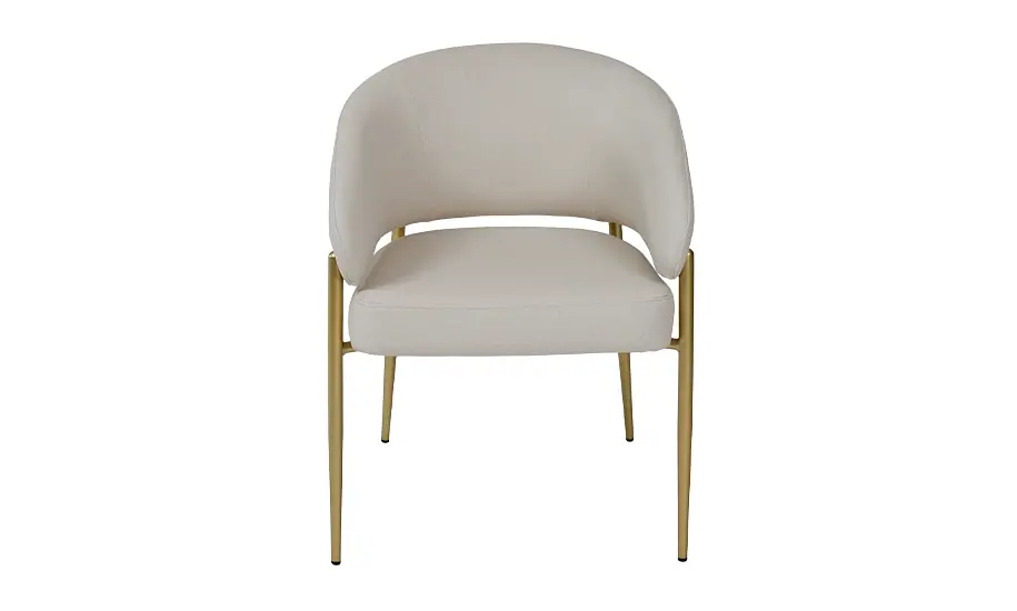 Стілець Мальта тканина айворі метал золоті ніжки - фото 4