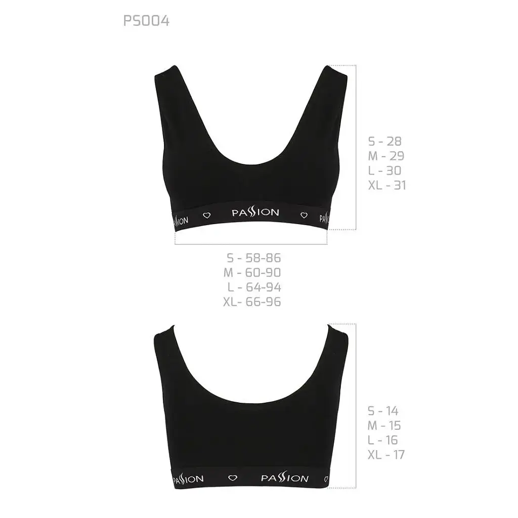 Спортивный топ с широкой резинкой Passion PS004 TOP black L - фото 3