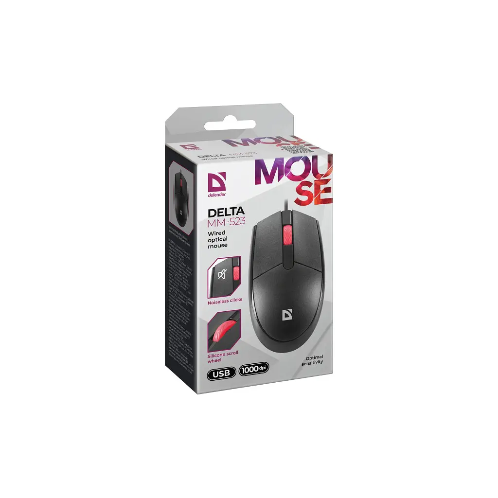 Мишка Defender Delta MM-523 USB Black (52523) - фото 5