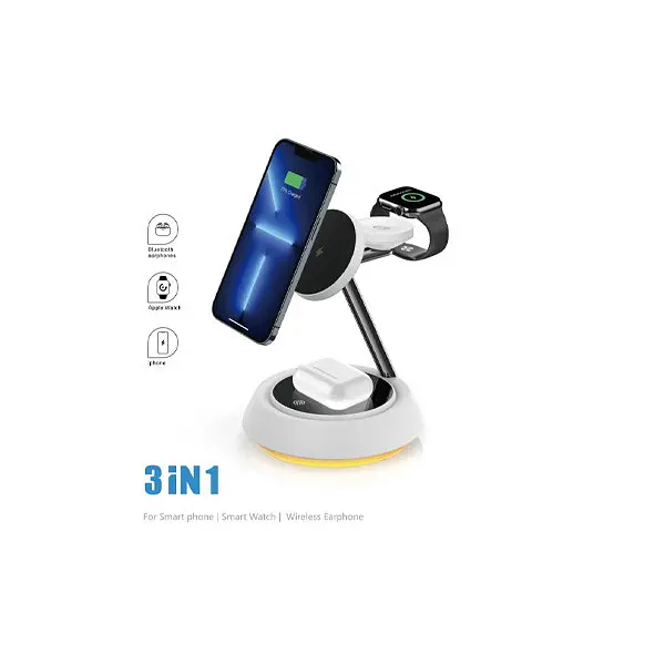 Бездротовий зарядний пристрій — настільний WiWU WI-W002 Power Air 15 W 3 в 1 для iPhone/A Apple Watch/Air - фото 6