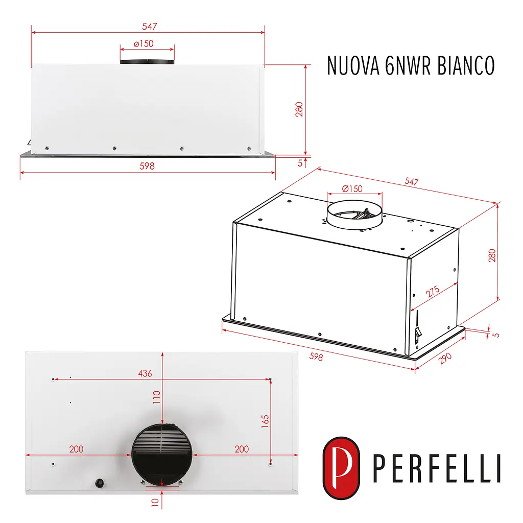 Витяжка повновбудована PERFELLI NUOVA 6NWR BIANCO - фото 20