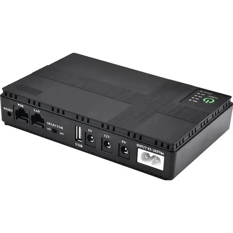ДБЖ для роутера Merlion MINI DC1018P, 18W, Output: USB-5V, DC-5V/9V/12V, POE-15/24V, 1/2A, Li-ion 10400mAh, 160х105х32мм - фото 2
