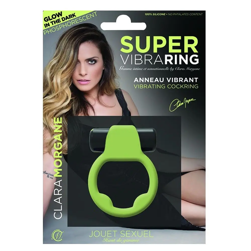Ерекційне кільце Clara Morgane Pro Super Vibra Ring Phosphorescent, 4.5 см (зелений) - фото 3