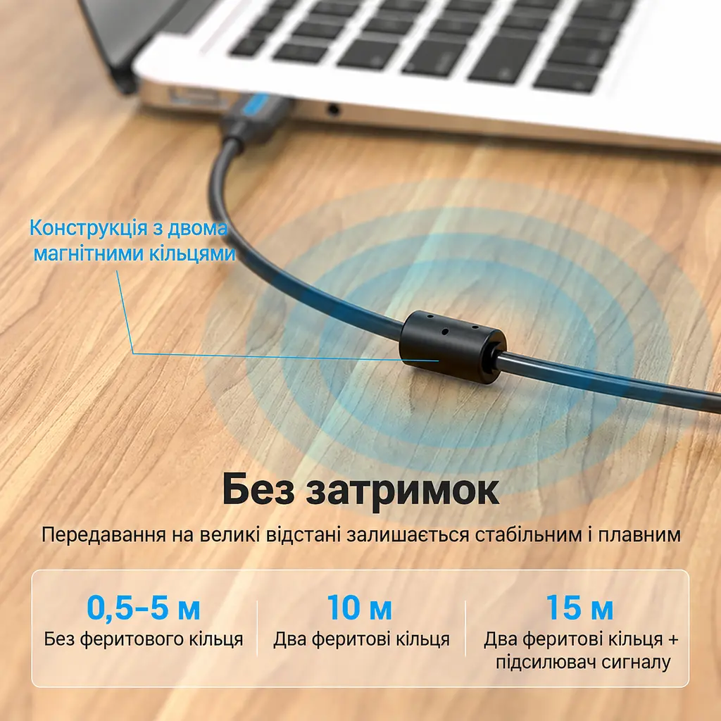 Кабель для принтера Vention COQBH USB 2.0 USB-A - USB-B 2 м чорний (COQBH) - фото 12