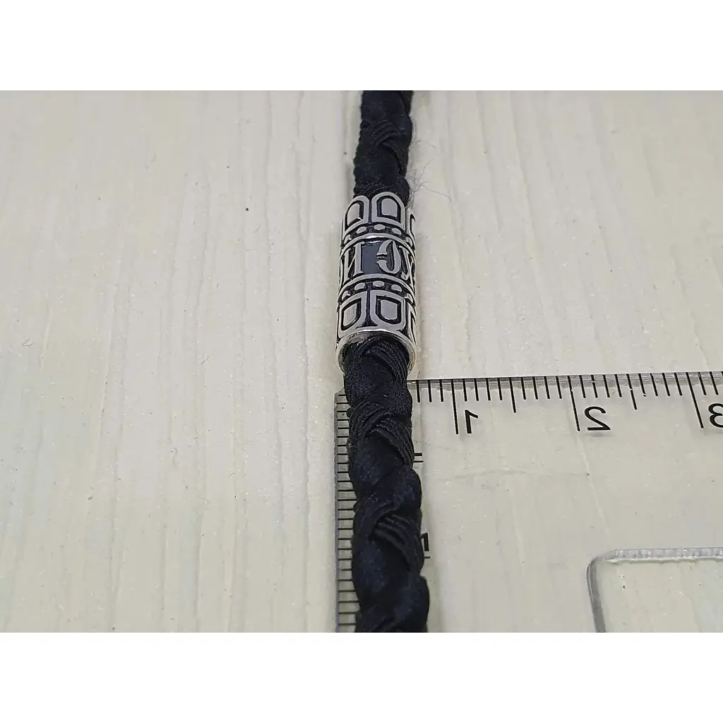 Ювелірний шнурок Меридіан 925 з текстилю з срібними вставками. 846/5 60 70 - фото 4