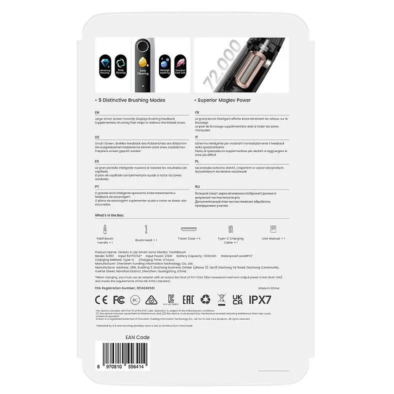 Електрична зубна щітка Oclean X Lite Set Grey - фото 10