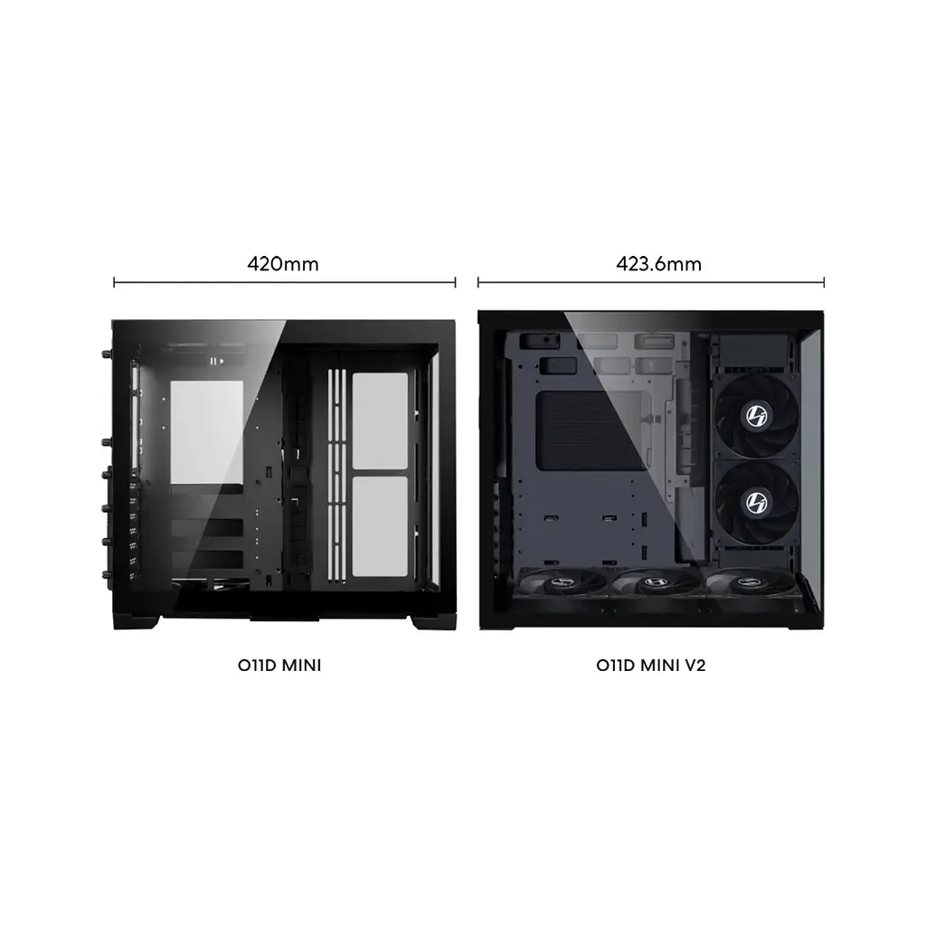 Корпус для ПК Lian Li O11 Dynamic Mini V2, Black (G99.O11DMIV2X.00) - фото 9