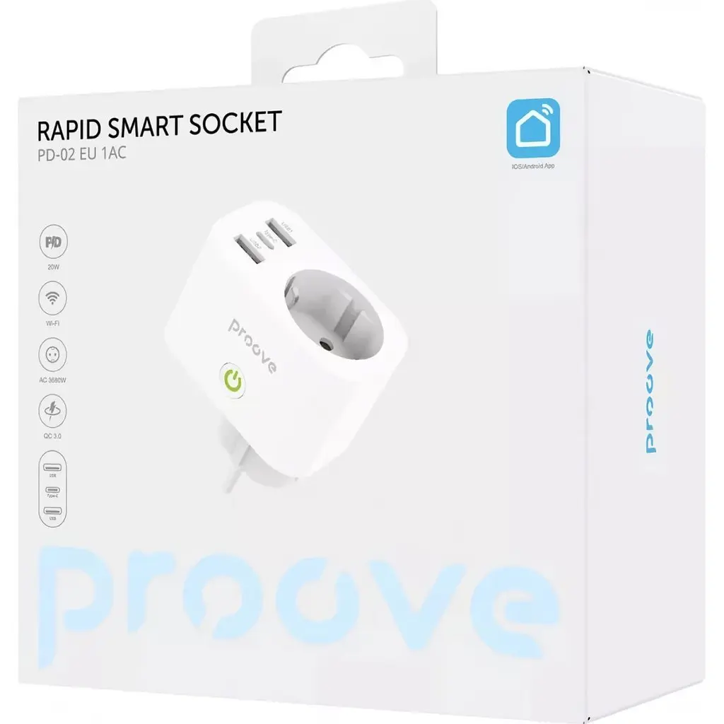 Розумна розетка Proove Rapid Smart Socket PD-02 EU 1AC [PSRP20210002] [122948] - фото 2