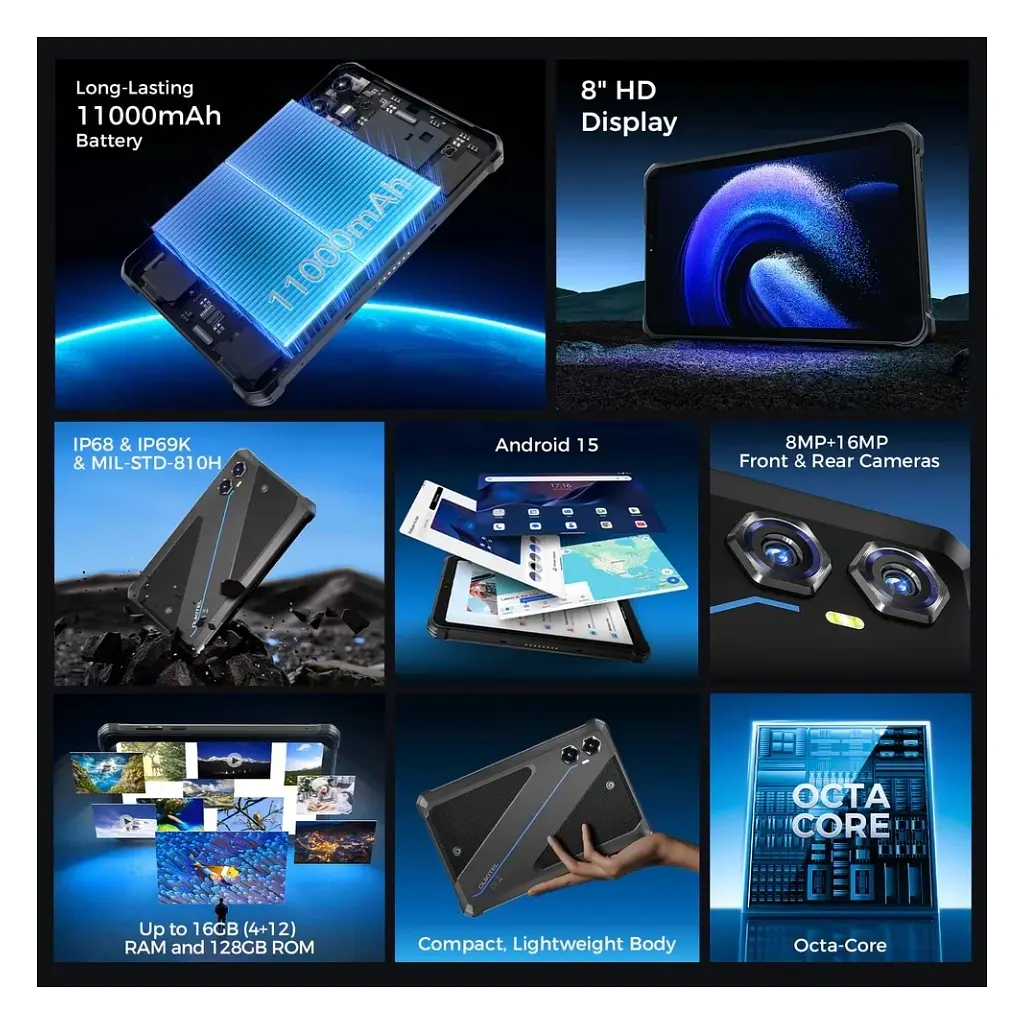 Планшет OUKITEL RT3 plus 8" 4/128GB NFC LTE Black (6941749808516) - фото 4