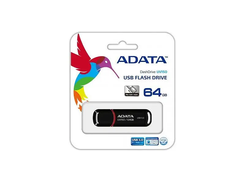 USB флеш накопичувач ADATA 64 GB UV150 Black USB 3.0 (AUV150-64G-RBK) - фото 3