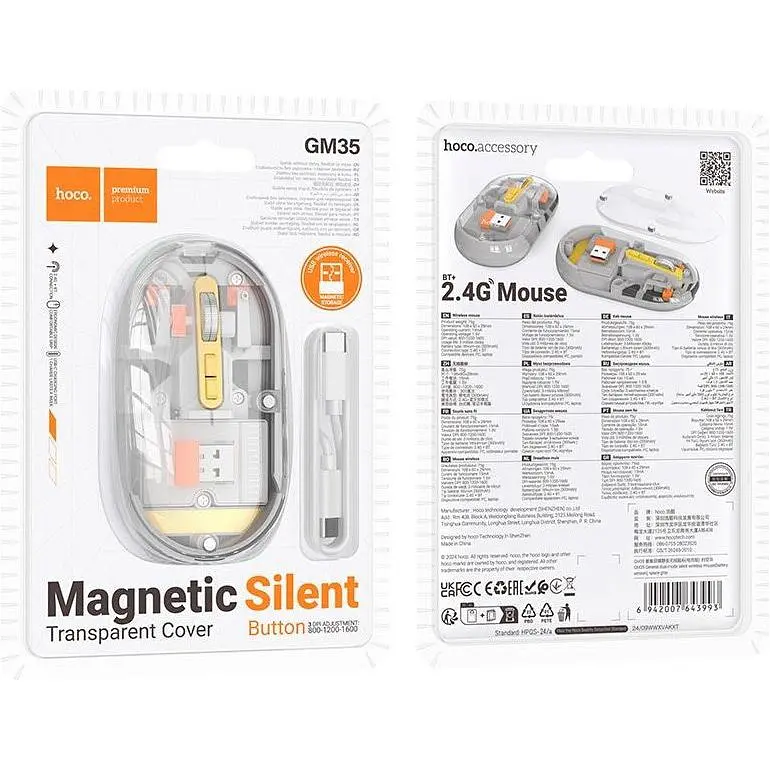 Миша Hoco GM35 Magnetiс Silent Space Gray [136135] - фото 5