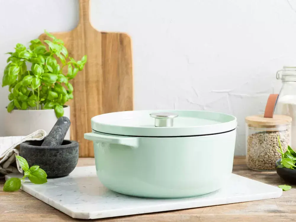 Каструля чавунна з кришкою KitchenAid 26 см 5,2 л колір фісташковий (CC007434-001) - фото 5