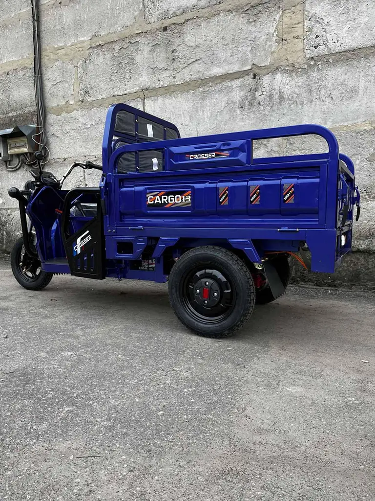 Вантажний електроскутер-самоскид триколісний CROSSER Cargo 13"  (1500W 60V, 32Ah) Синій - фото 6