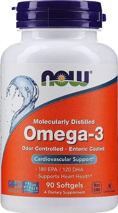 Омега-3 риб'ячий жир Now Foods Omega-3 180 ЭПК/ 120 ДГК 90 капс
