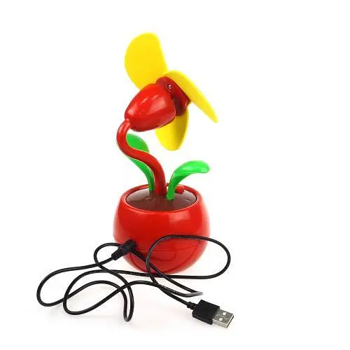 Настільний USB-вентилятор Квітка, червоний - фото 4