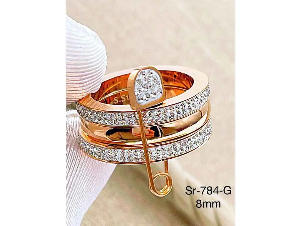 Каблучка Stainlees Steel 784-G р.16 - фото 2