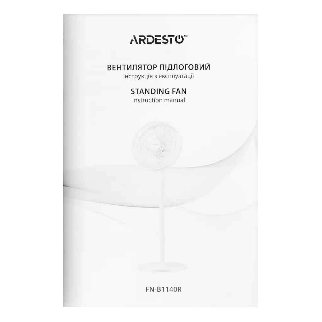 ARDESTO Вентилятор FN-B1140R підлоговий, 40см, 55Вт, дисплей, таймер, пульт ДК, опора кругла, білий - фото 10