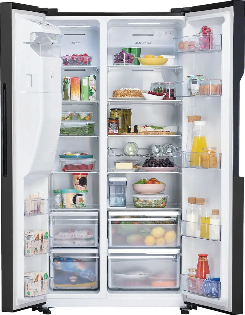 Холодильник Gorenje SBS 179x68x91см 2 двери Х- 368 л М- 167 л A++ NF Plus Инвертор диспенсер дисплей черный (NRS9EVB) - фото 6