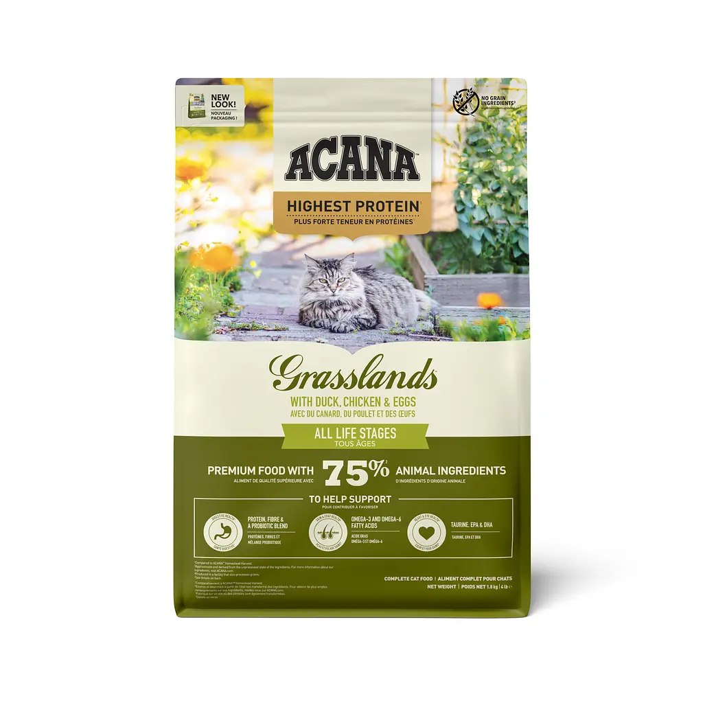 Сухий корм для котів Acana Grasslands Cat з курчатою, індичкою та качкою 1.8 кг a64218