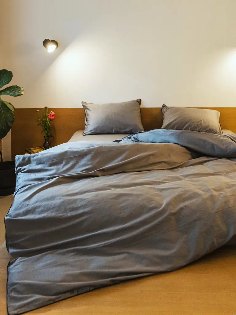 Комплект постільної білизни Ecotton Євро з кантом Natural Grey в чохлі для зберігання сірого кольору (25091) - фото 5