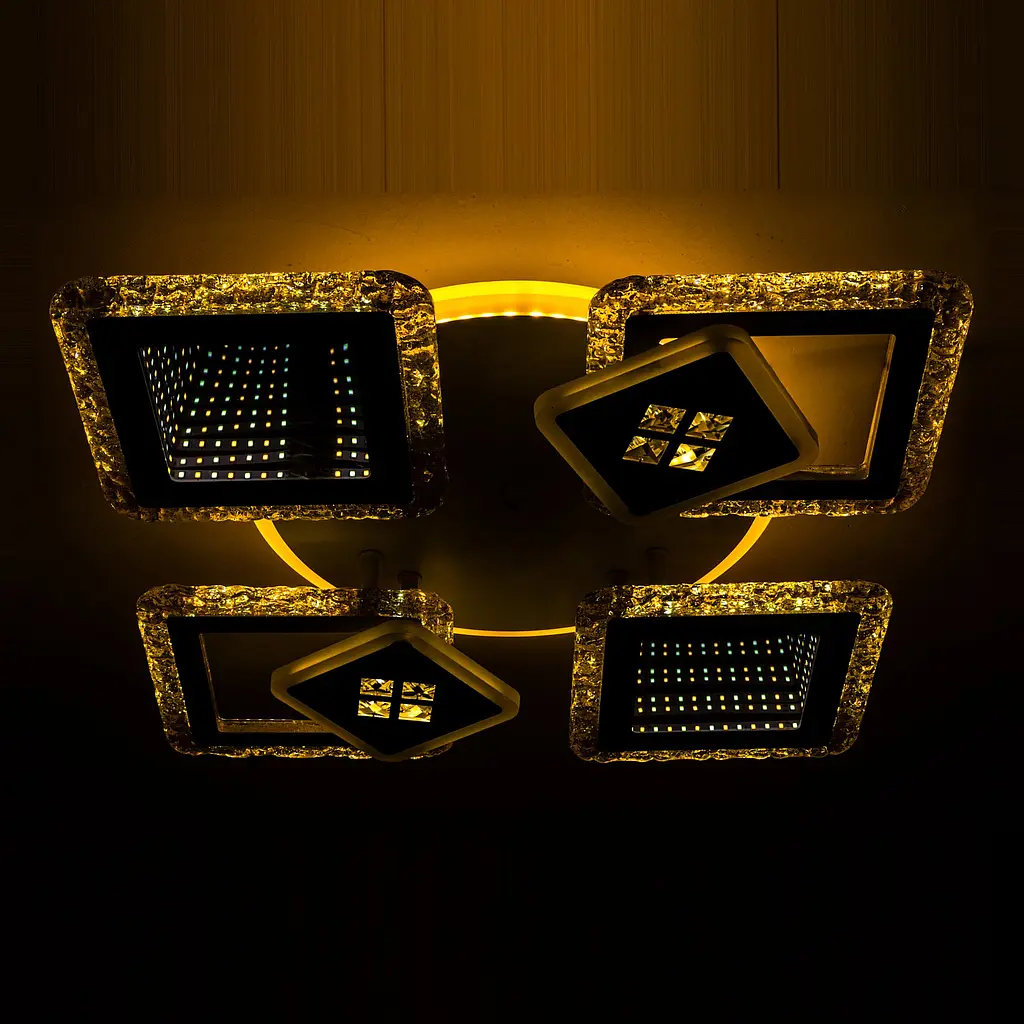 Люстра светодиодная Valeso V K39940-4 2 1 WT gold с пультом - фото 5