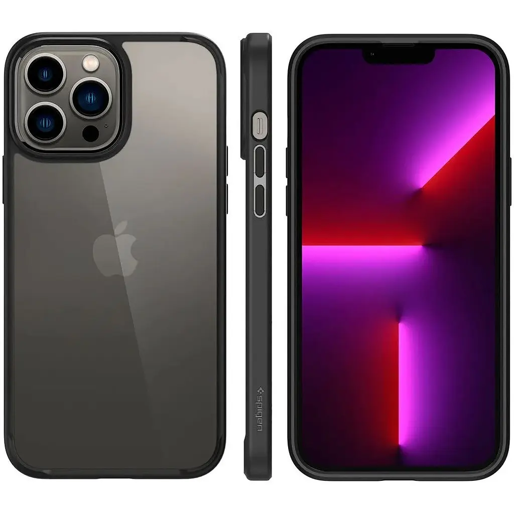 Оригинальный противоударный чехол Spigen Ultra Hybrid для iPhone 13 Pro (6.1") Matte Black (ACS03262) - фото 9