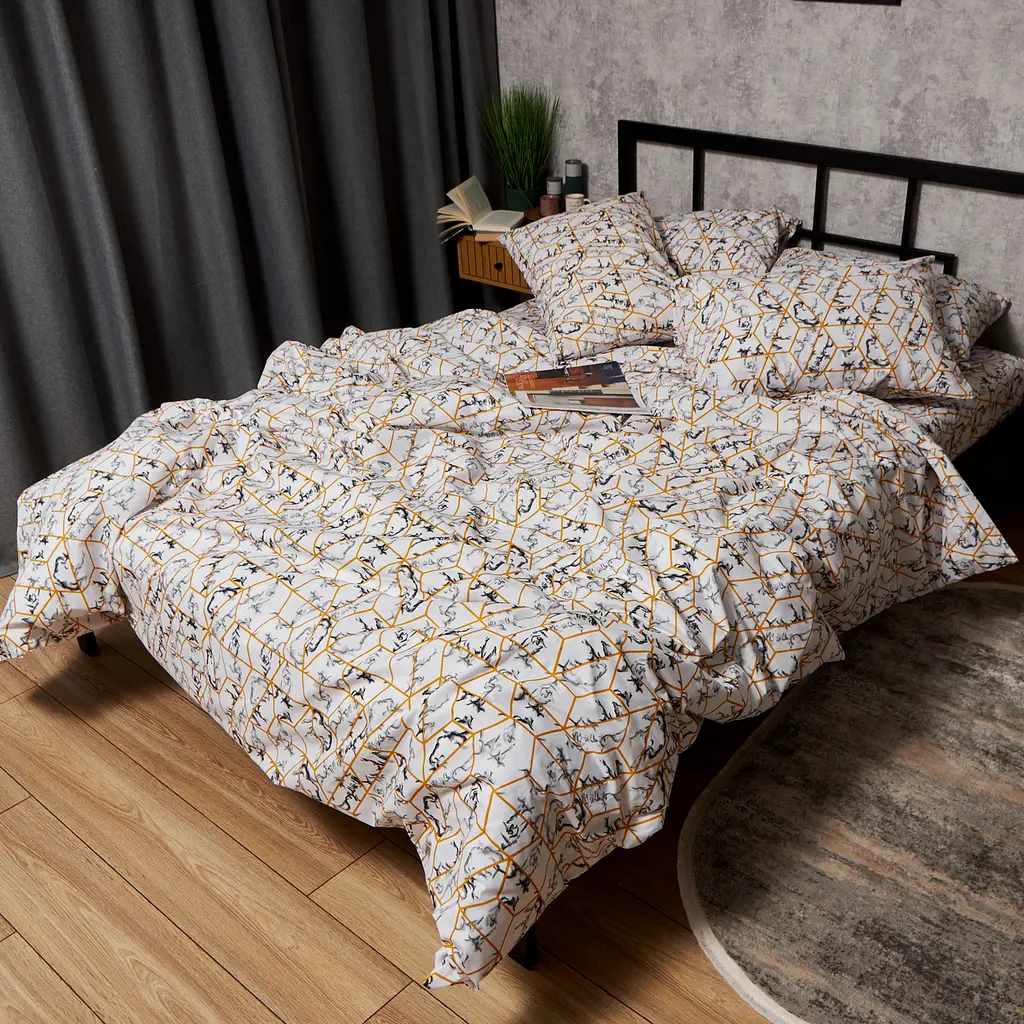Комплект постільної білизни Moon&Star Бязь Gold Люкс Modern Marble євро 200х220 наволочки 4х50х70 - фото 6