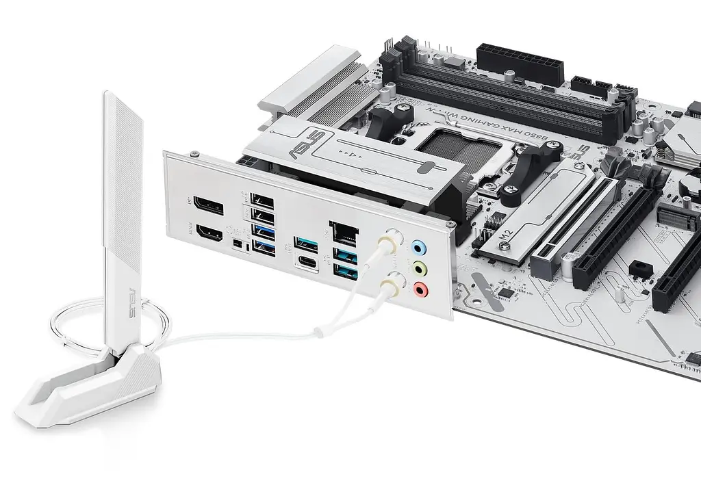 Материнська плата ASUS B850 MAX GAMING WIFI W White (B850 MAX GAMING WIFI W) (Socket AM5, AMD B850, ATX) - фото 5
