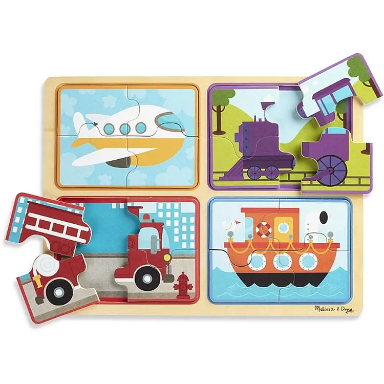 Пазлы Melissa & Doug Транспортные средства деревянные в футляре (MD31361) - фото 2