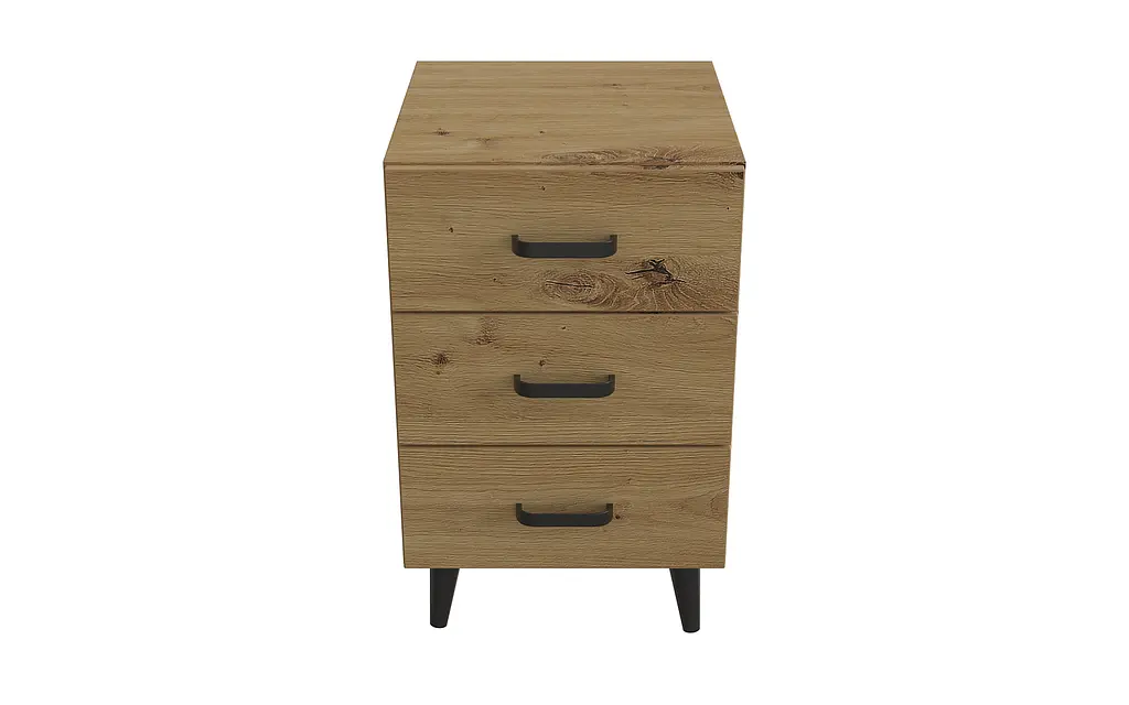 Тумба Вива 3 на конусных ножках Ferrum-decor 56,5x35x40 Черный металл ДСП Дуб Артизан 16 мм (FRD-106824) - фото 3