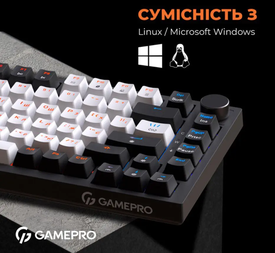 Клавиатура игровая механическая GamePro MK-160 Red Swich Hot-Swap RGB Black-White - фото 13