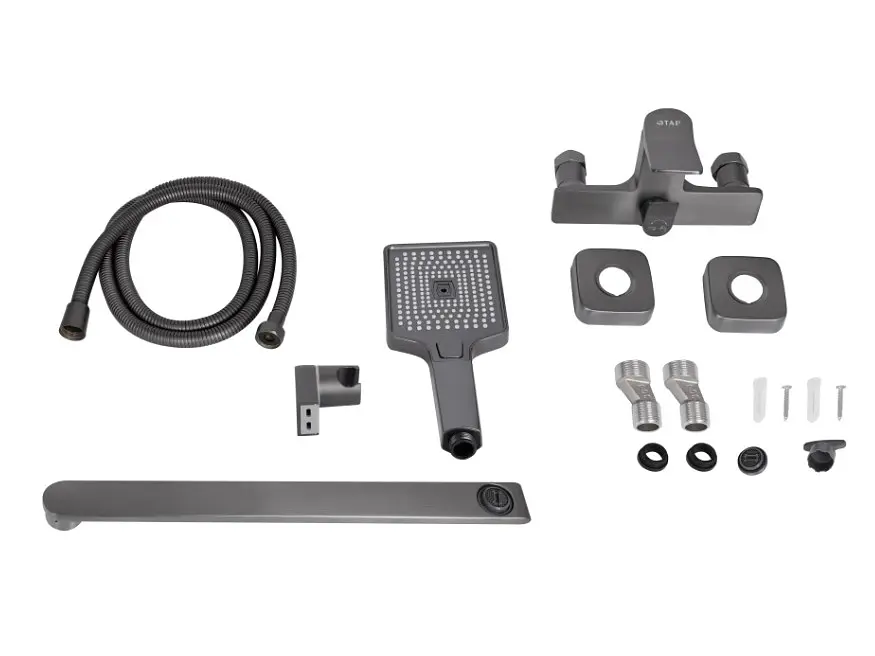 Змішувач для ванни Qtap Presto з душовим гарнітуром Graphite QTPRE2601GRP45583 - фото 7