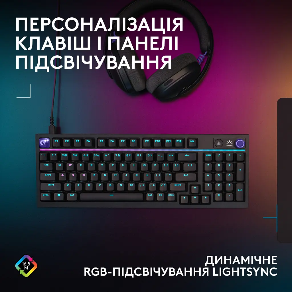 Клавіатура Logitech G316 X TKL USB UA Black (920-014205) - фото 8