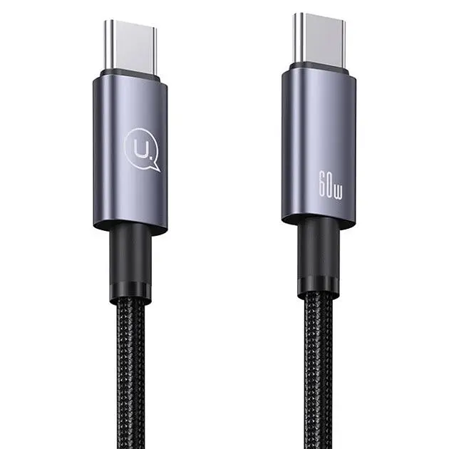 Кабель Usams US-SJ661 USB-C to USB-C 60W 5A 1.2m Tarnish [138985] - фото 2