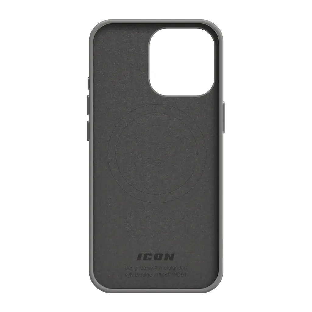 Силиконовый чехол с MagSafe для Apple iPhone 15 Pro, ICON2 MagCase, серый, противоударный, панель с мягкой подкладкой, защита всего корпуса, поддержка беспроводной зарядки, совместим с защитными стеклами и пленками, ArmorStandart (ARM72744) - фото 2