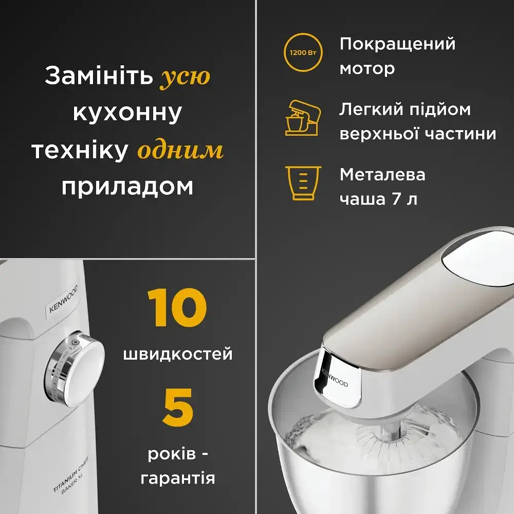Кухонна машина Kenwood Titanium Chef Baker White XL KVL65.001WH - фото 6
