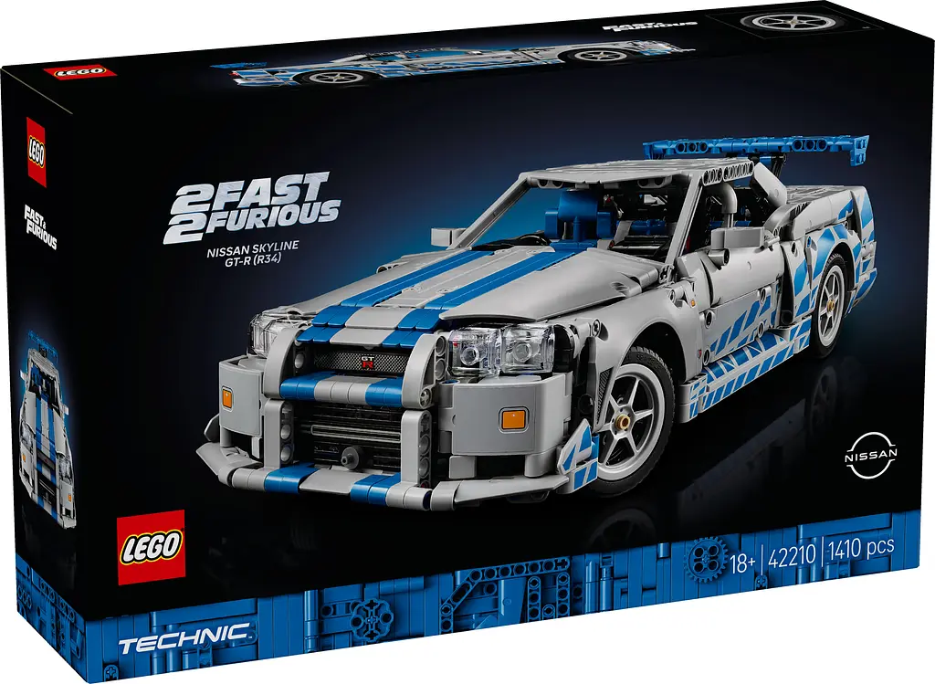 Конструктор LEGO Technic Двойной форсаж Автомобиль Nissan Skyline GT-R (R34) 1410 деталей (42210) - фото 2