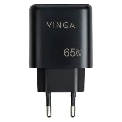 Зарядний пристрій Vinga GaN 65W PD+QC 2C1A ports Wall Charger (VCPCHCCA65B) - фото 4