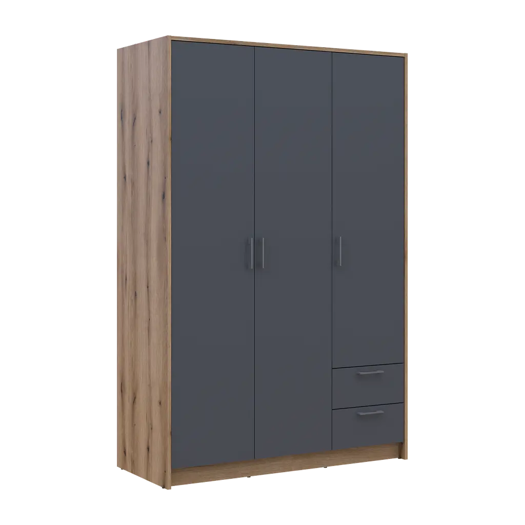 Шафа для одягу Doros Ронді з антроселей Дуб Артизан/Графіт 3ДСП 121х52х236 (80737818) - фото 6