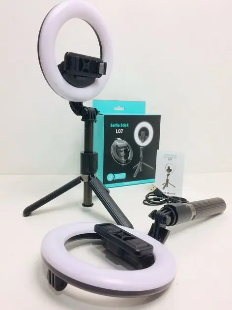 Монопод штатив для селфі Bluetooth з LED підсвічуванням Selfie stick L07 на 3 режими з пультом (7332) - фото 2