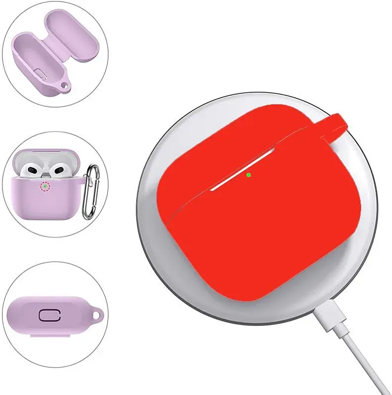 Чохол для навушників BeCover Silicon для Apple AirPods (3nd Gen) Red (707186) - фото 4
