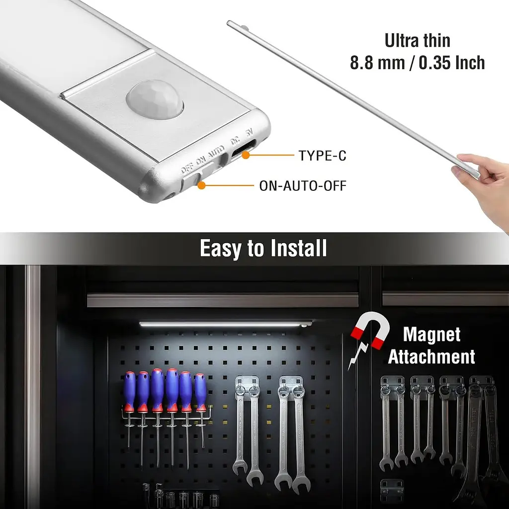 Ссвітильник EverBrite Under Cabinet Lighting 70 світлодіодіодів бездротовий датчик руху - фото 4