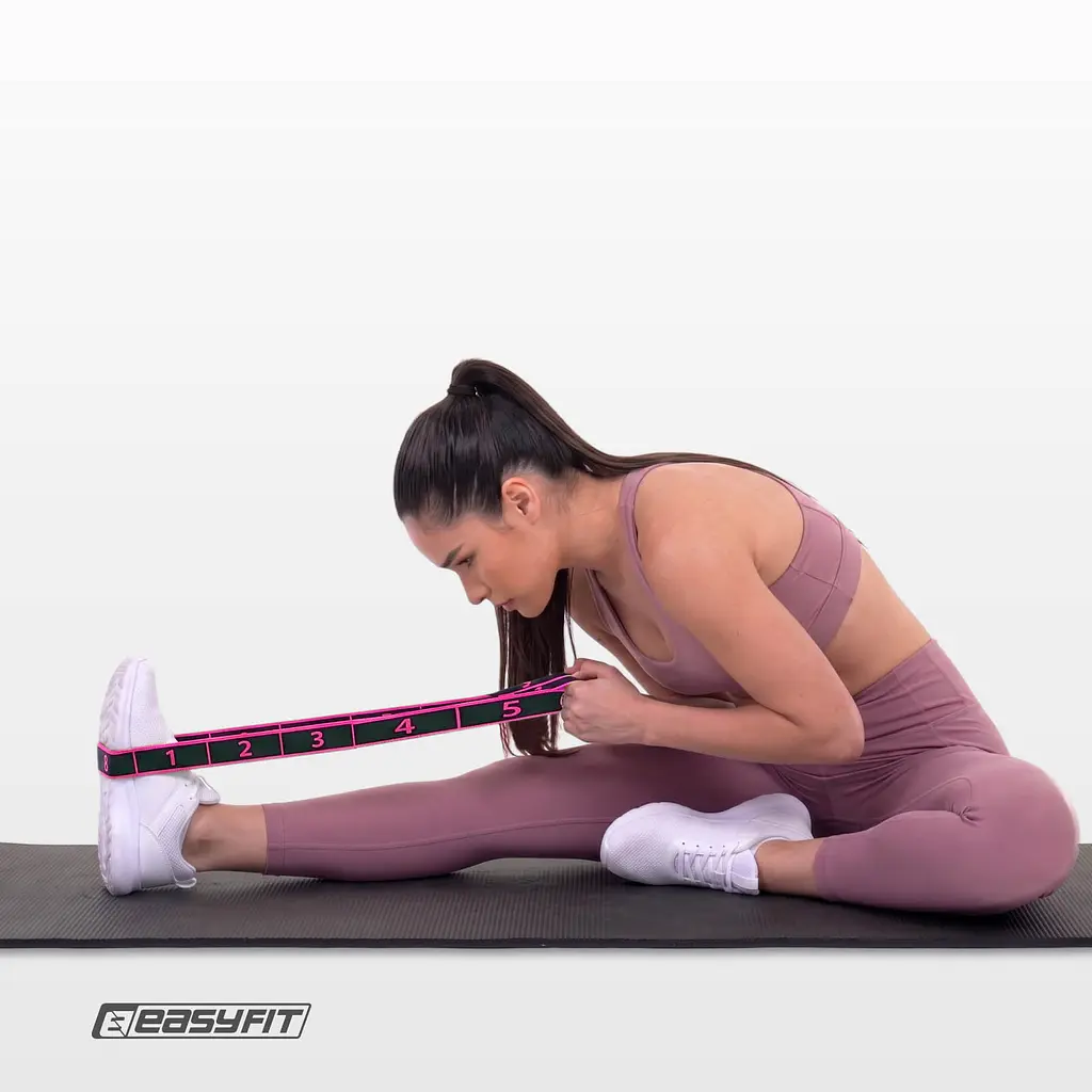 Еспандер стрічка EasyFit з петлями для тренувань рожевий (EASY) - фото 8