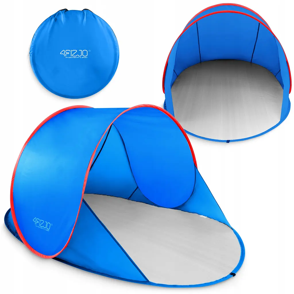Намет пляжний 4FIZJO Pop-Up 195 x 120 см саморозкладний Blue/Red (P-5905973405164) - фото 2